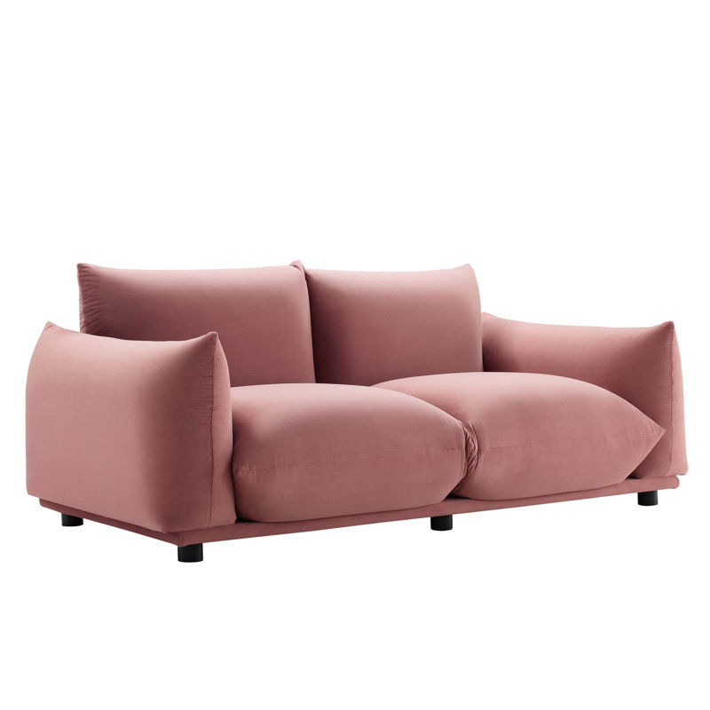 Copious Performance Velvet Loveseat, Dusty Rose Polyester