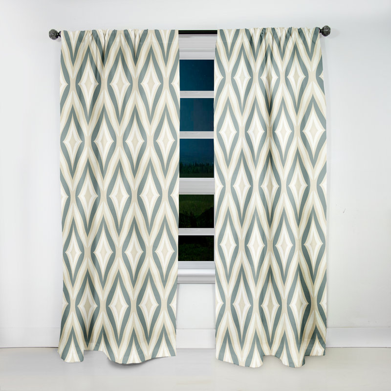 Neutral Space Velvet Blackout Single Curtain Panel, 52" W x 108" L