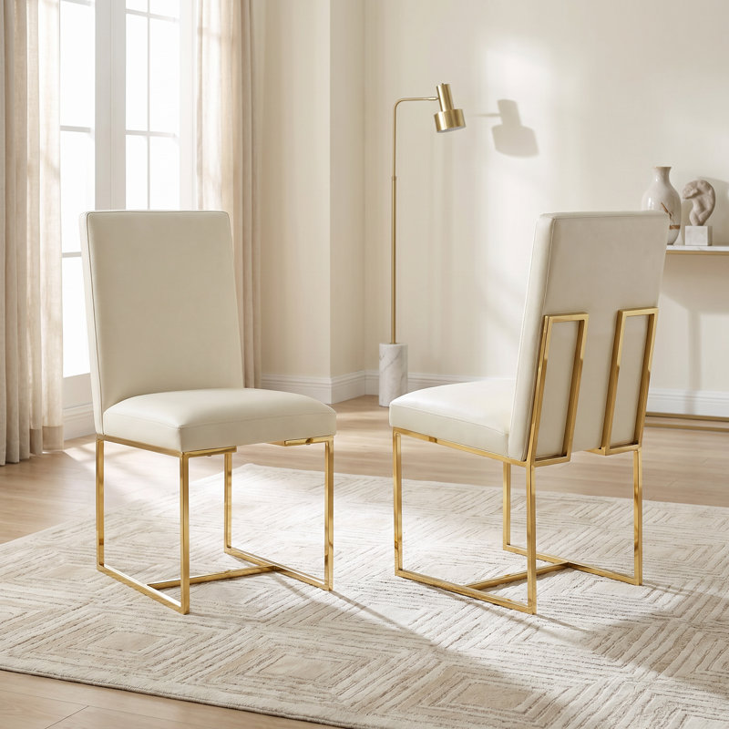Chaise d'appoint rembourrée blanche Bikenibeu