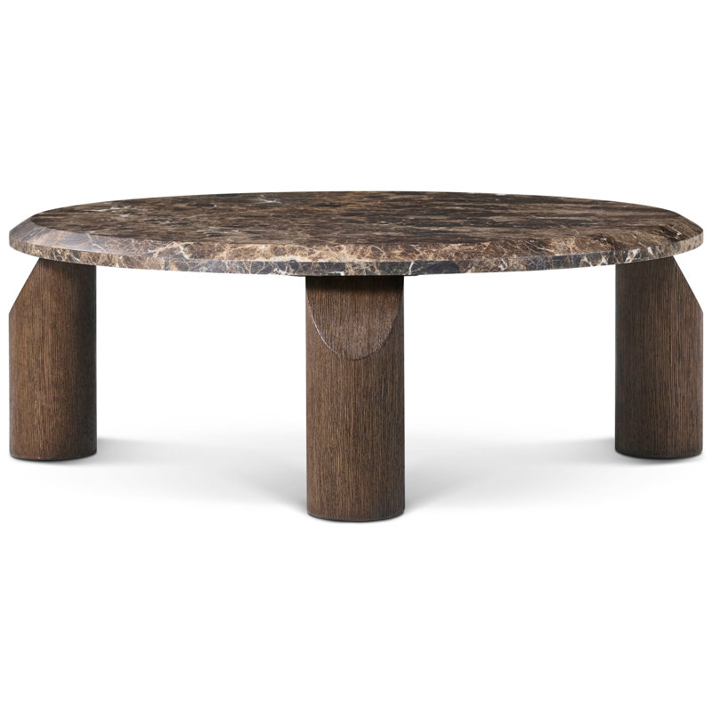 Vienna Marble Cocktail Table, Brown, Dark Emperador, 16"H x 40.25"L x 40.25"W