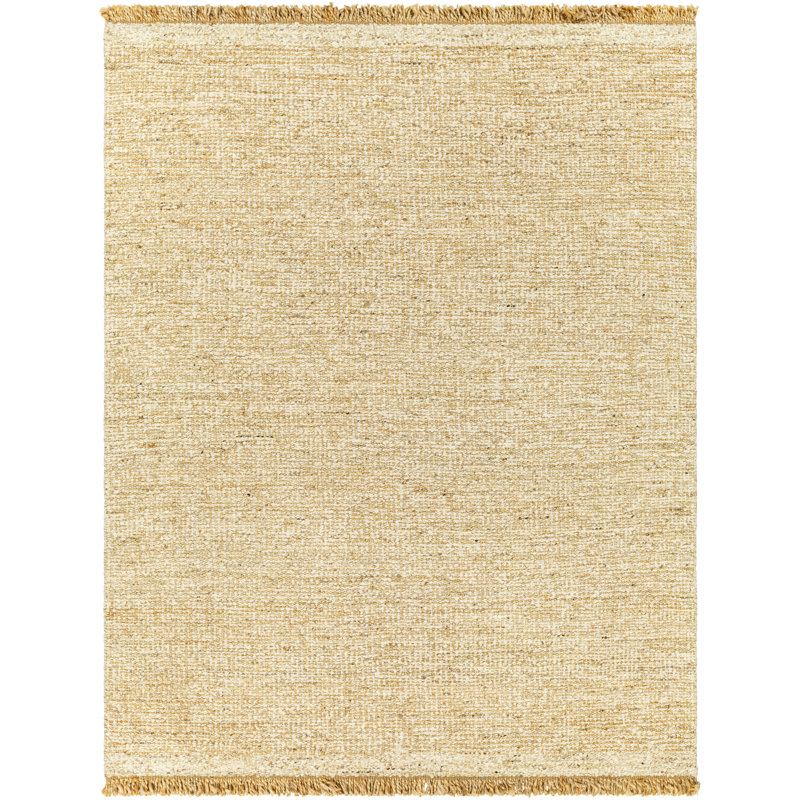 Cierra Solid Color Hand Braided Jute/Wool Area Rug in Beige, Rectangle 2' x 3'