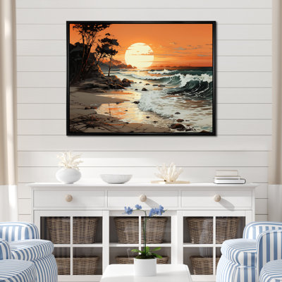 Beach Silhouettes In The I, reproduction d'art sur toile