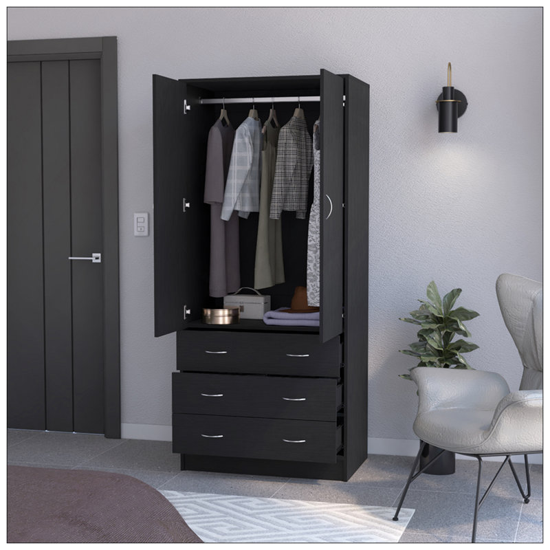 Armoire Ramey, Bedroom, Black, Black