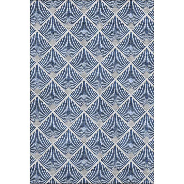 Premium Machine Washable Prisco Navy Rug