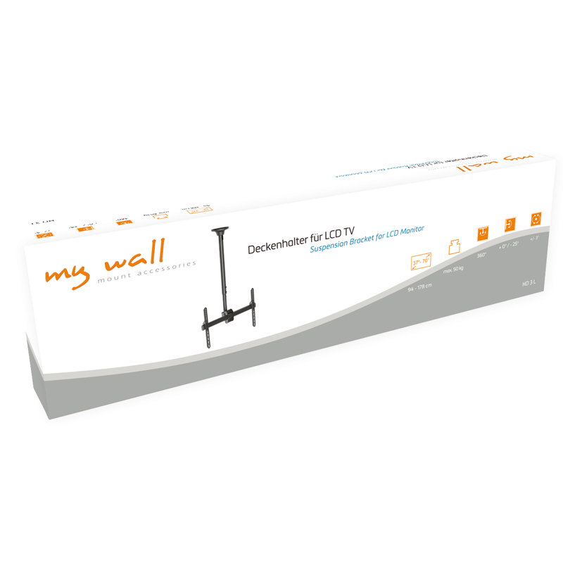 Symple Stuff Single Screen Ceiling Mount