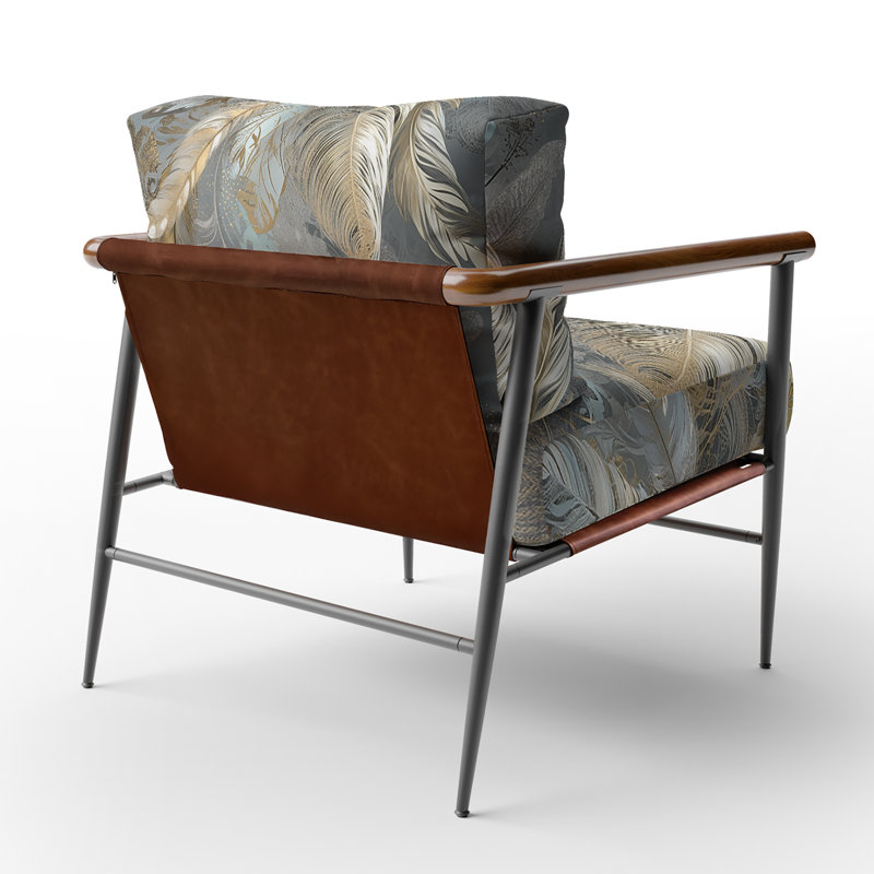 Chaise avec accoudoirs rembourrée Gold Feather, Noir