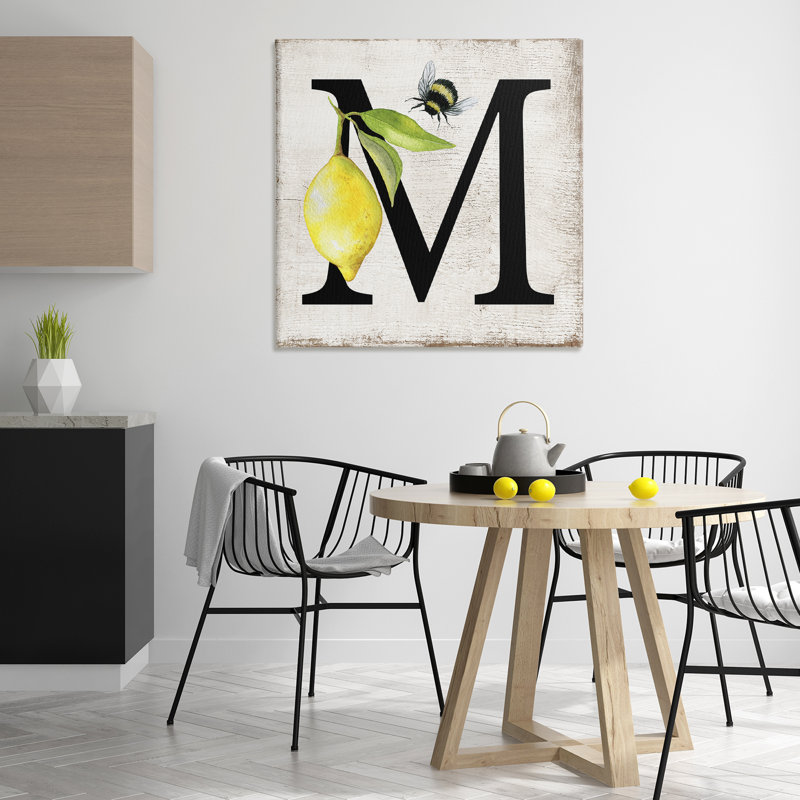 "Lemon & Bee M", art mural sur toile par Creatif Belle bp-603_CN, H 36 po x l 36 po