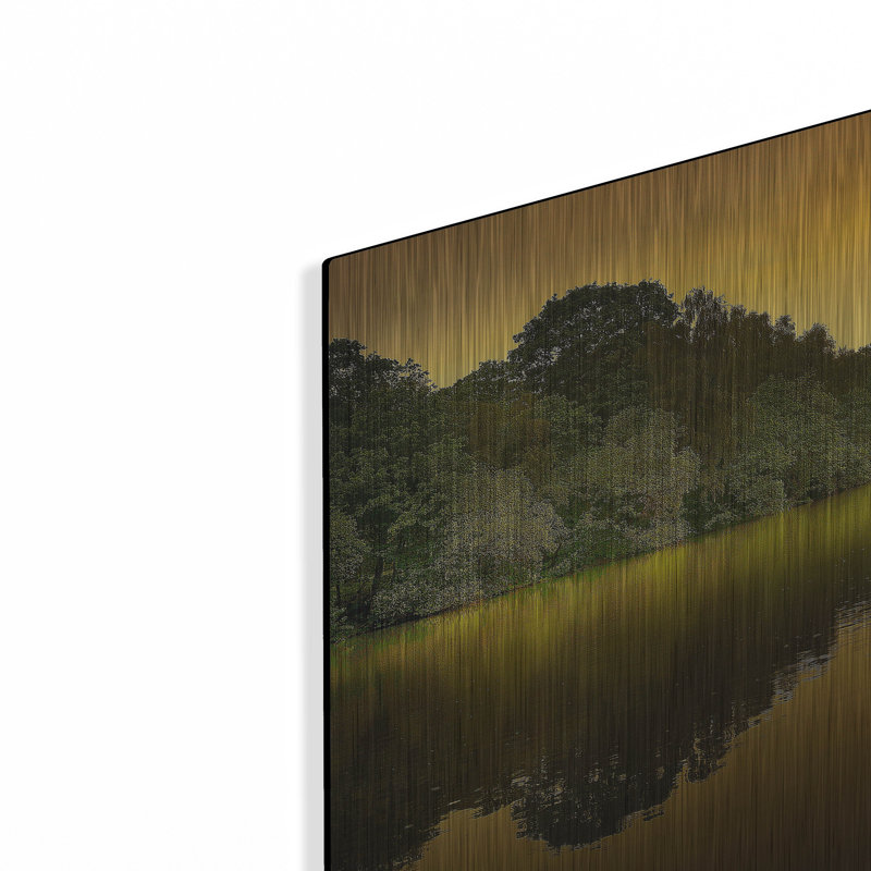 «The Lake» par Goncalves, art mural en métal, H 12 po x l 24 po