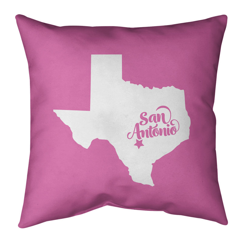 Housse de coussin carré en lin, San Antonio, 20 po X 20 po, Rose