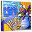 Chaise bleue et tulipes-1512772272
