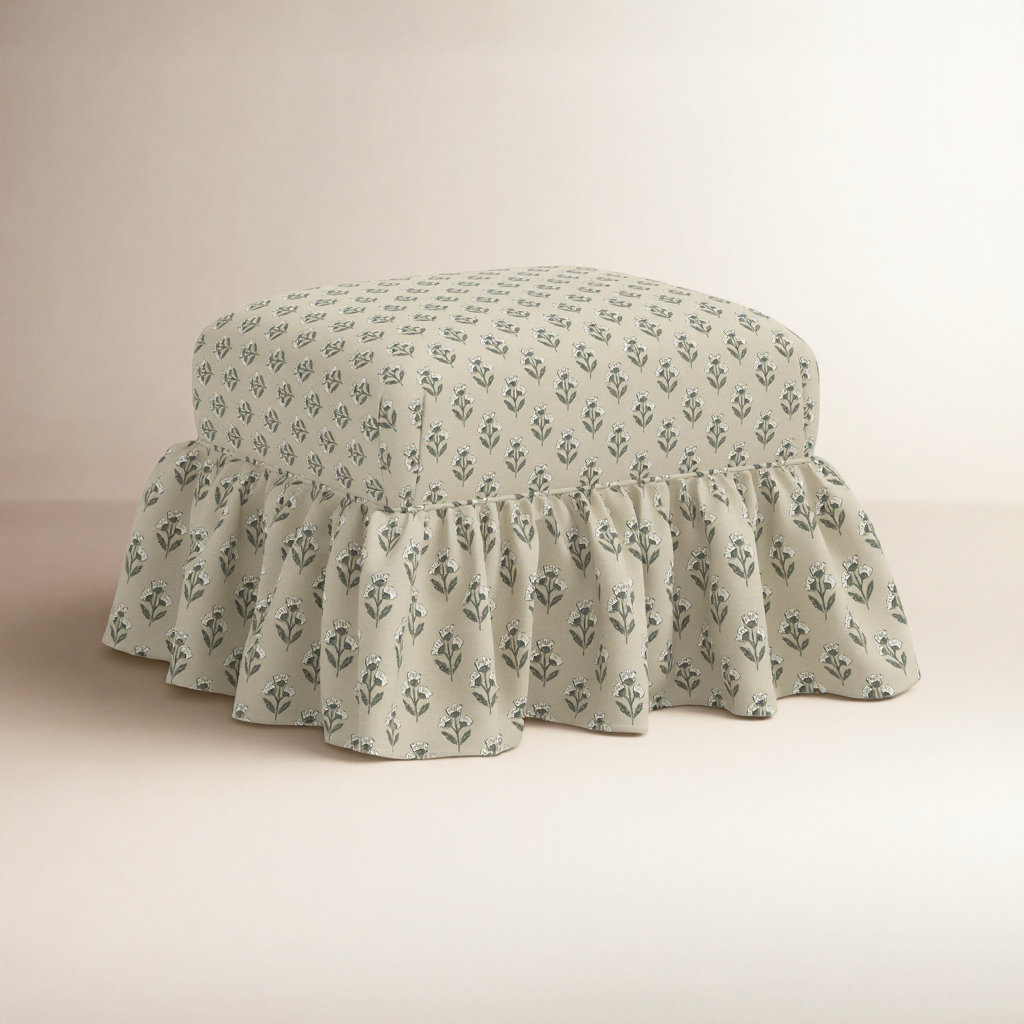 Stoffer Home x Cloth & Co. June Ottoman, Francie Sage