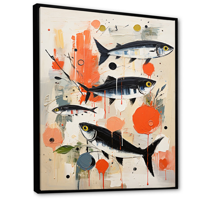 Fruits de mer Cuisine III sur toile, Cadre flottant noir, H 32 po x l 16 po x P 1 po