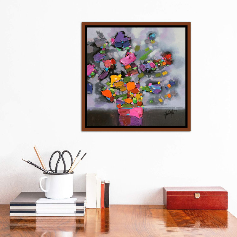Bouquet II par Scott Naismith - reproduction d'art, Toile avec cadre en bois classique, H 26 po x l 26 po x P 1,5 po