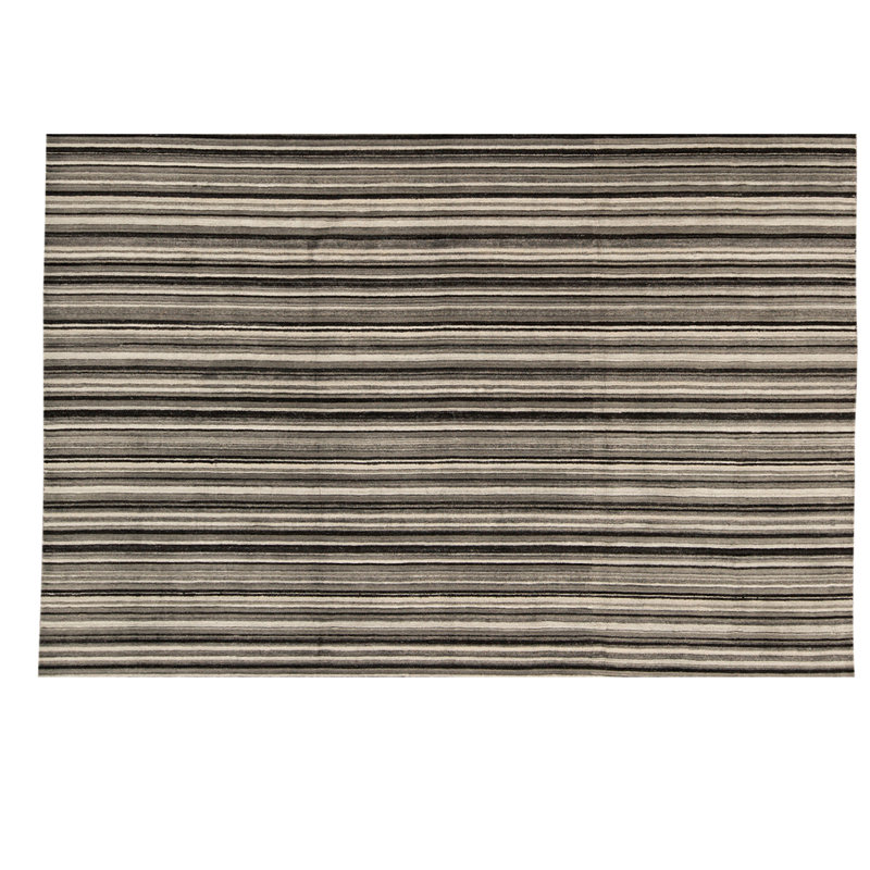 Striped Area Rug in Natural/Silver