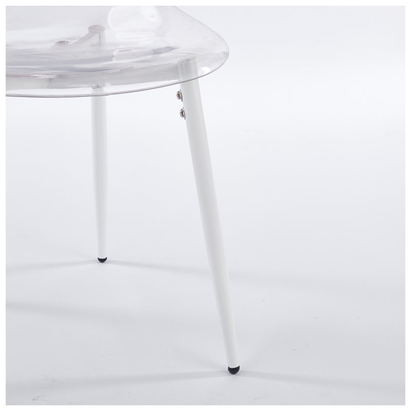Ensemble de salle à manger moderne 5 pièces avec table ronde à motif de marbre et 4 chaises en blanc mat