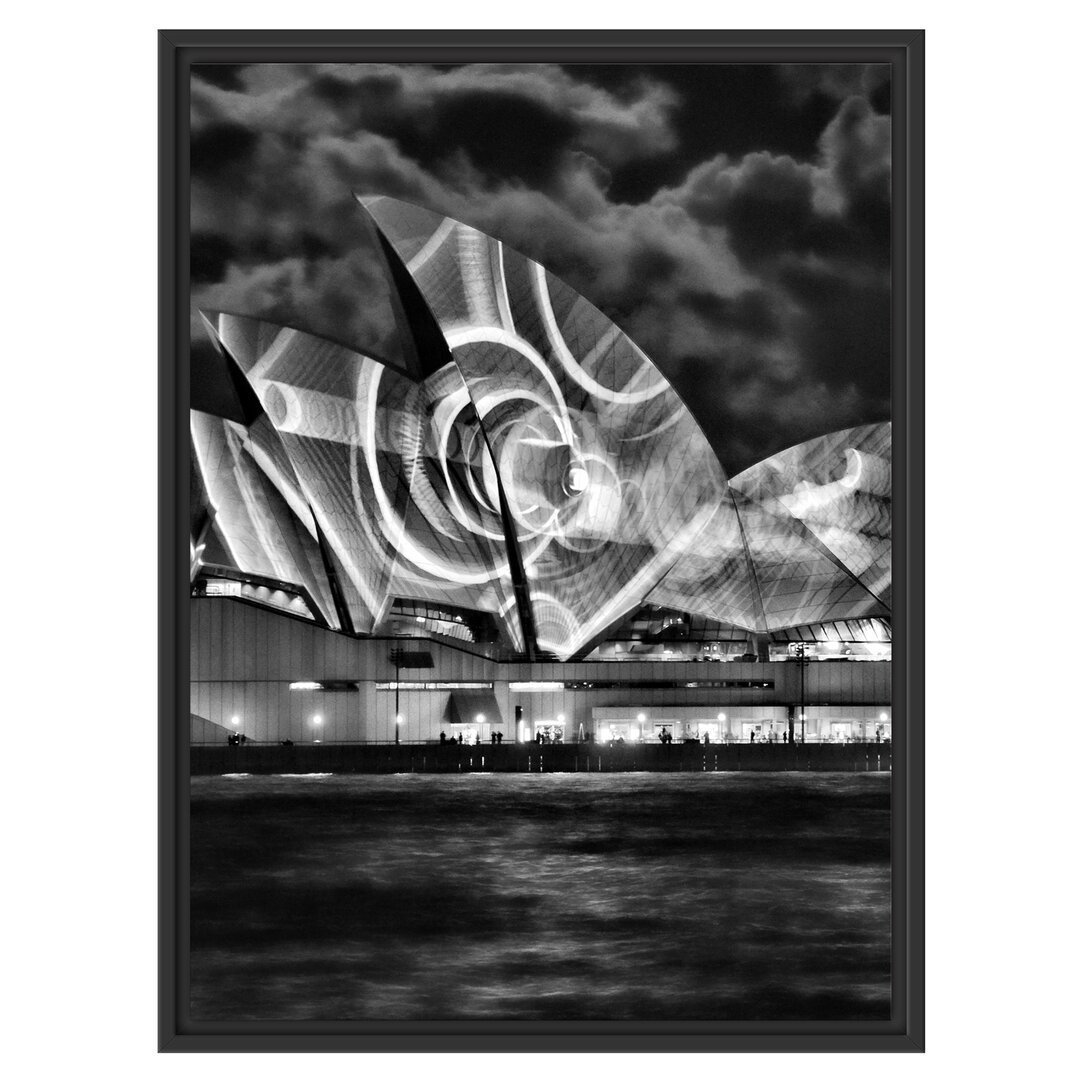 Gerahmtes Wandbild Sydney OperaÂ House Lichter