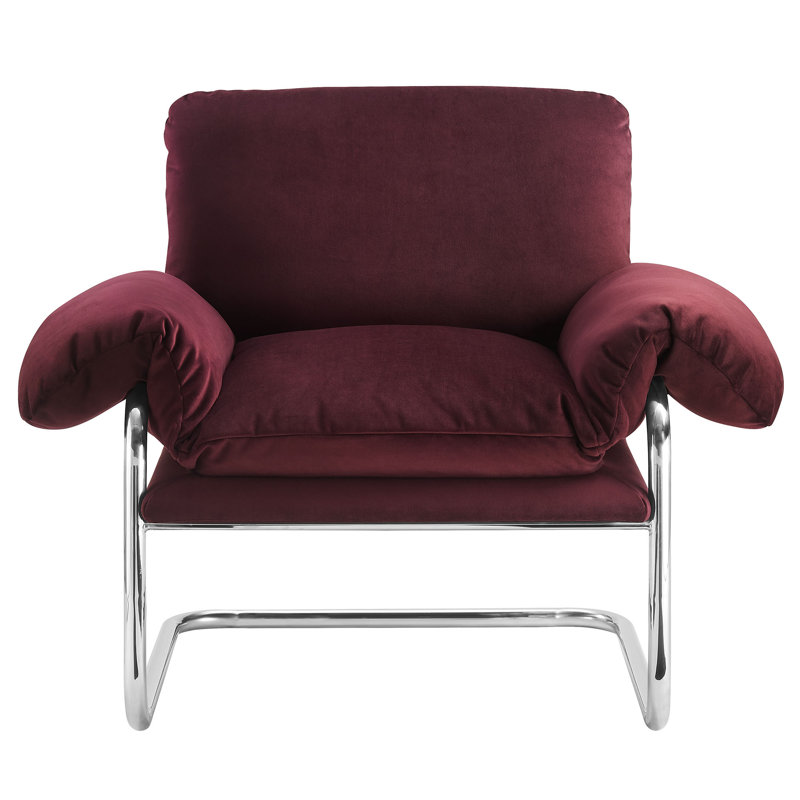 Ansel Performance Velvet Accent Chair, Mulberry