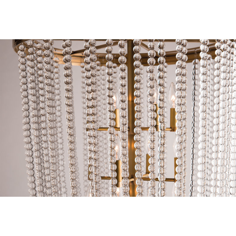 Lustre à niveaux 12 lumières de style bougie Royalton, Laiton vieilli