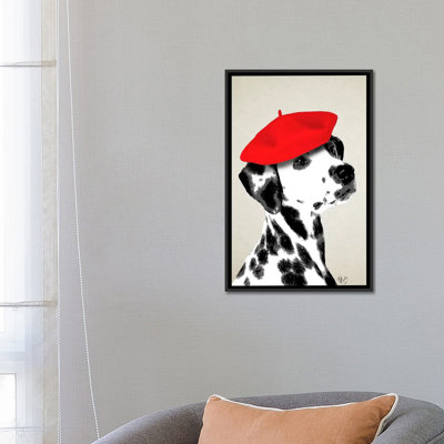 «Dalmatian with Red Beret», impression sur toile