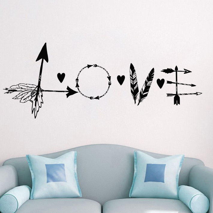 Text & Numbers Non-Wall Damaging Wall Decal, Black
