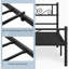 Lit plateforme simple en métal avec tête de lit et pied de lit Aucun sommier requis Assemblage facile, espace sous le lit: 12,6 po / noir / lit simple