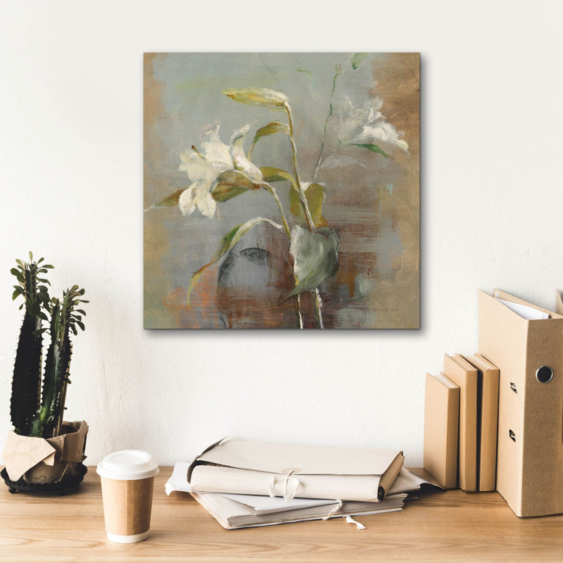 «Contemporar Lilies 2» par Danhui Nai, art mural sur toile, H 18 po x l 18 po