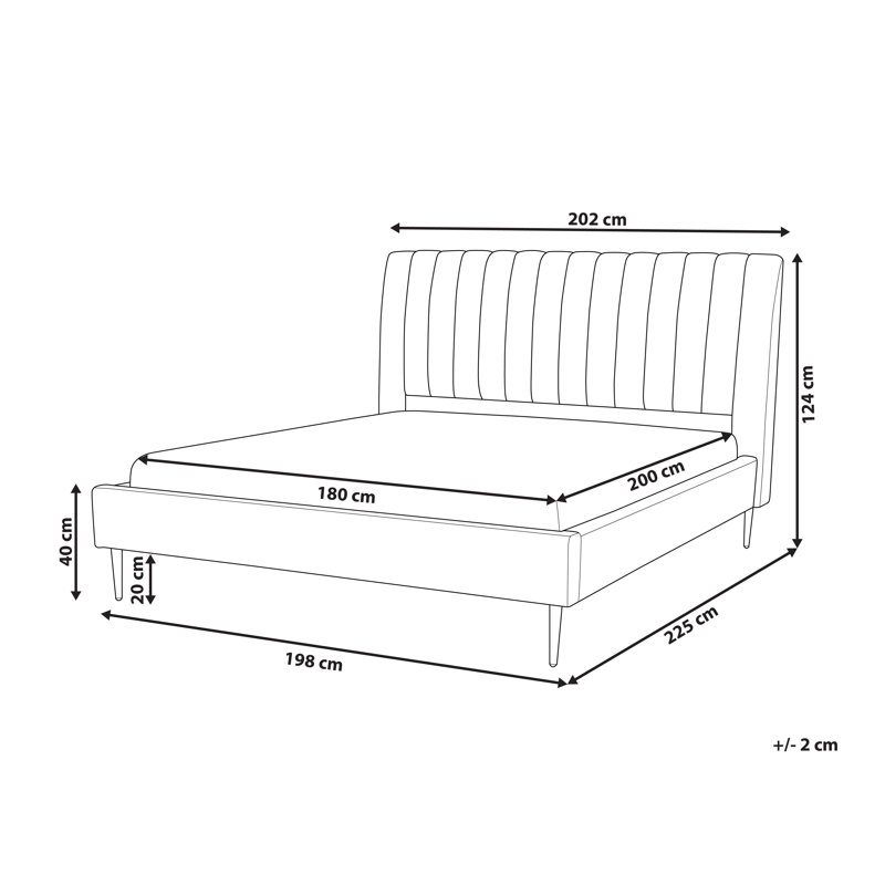 Caroline Upholstered Bed, Super King (6'), Beige