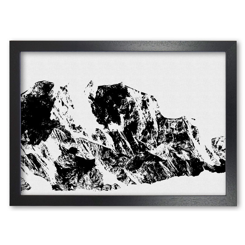 Mountains II - Print, 60 cm H x 85 cm W x 5 cm D, Black Grain Frame