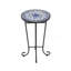 Table d'appoint de patio, bleu et noir