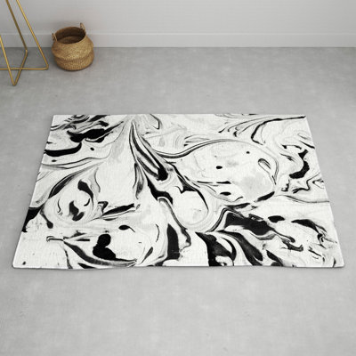 Tapis abstrait noir / blanc