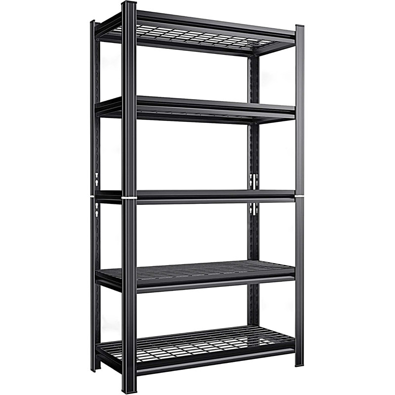 5-Layer Metal Storage Rack, Adjustable Height Storage Rack