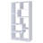 8-Shelf White Geometric Bookcase - Practical And Stylish For Office & Living Room Attractive Home-124284519