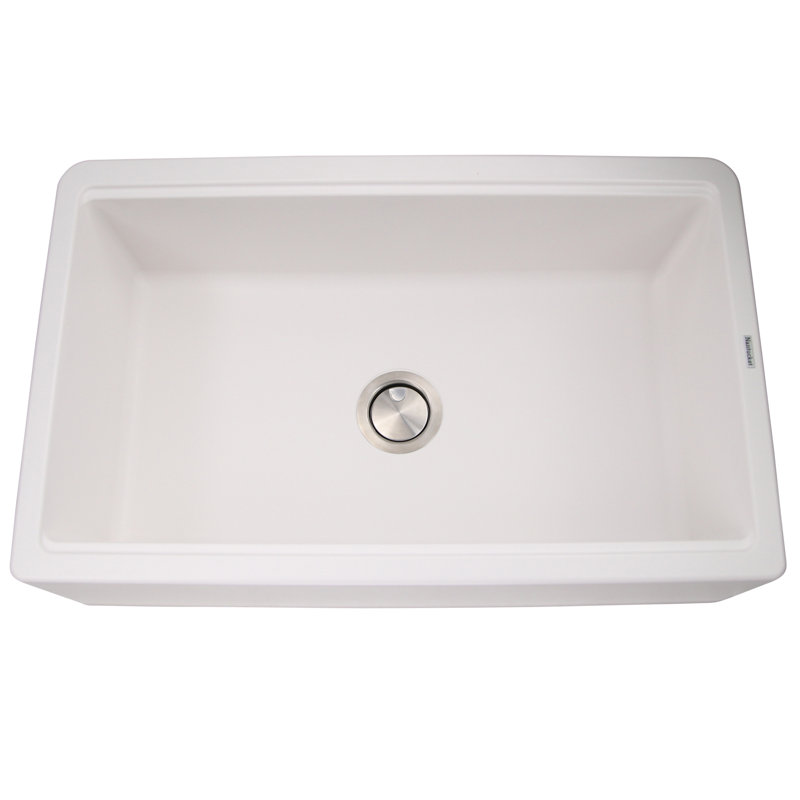 Plymouth 33'' L Single Basin Kitchen Sink, White