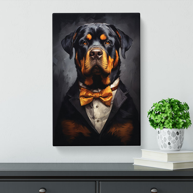 Rottweiler Informel - Wrapped Canvas, 50cm H x 35cm W x 3cm D