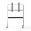 Meuble télé noir antique avec rotation à 360 degrés, tablettes réglables et pieds en acier inoxydable durables pour téléviseurs de 43 à 70 pouces-596371544