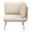 Fauteuil d'angle modulaire extérieur en corde avec coussins, structure en fer antirouille, siège d'appoint pour terrasse, beige
