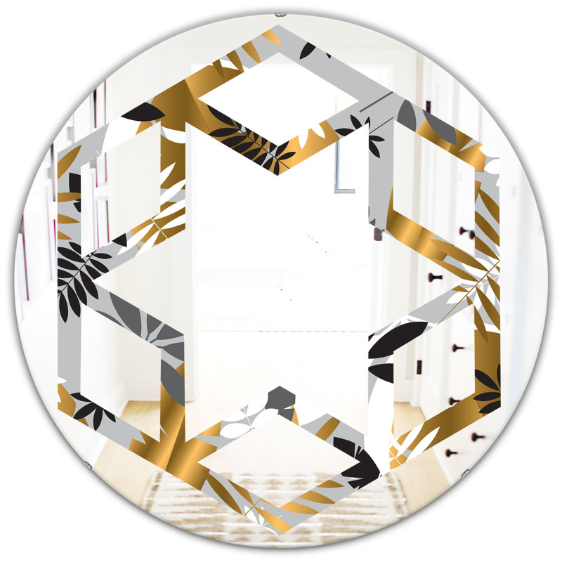 Miroir mural Coastal, H 31,5 po x l 31,5 po, Conception géométrique II