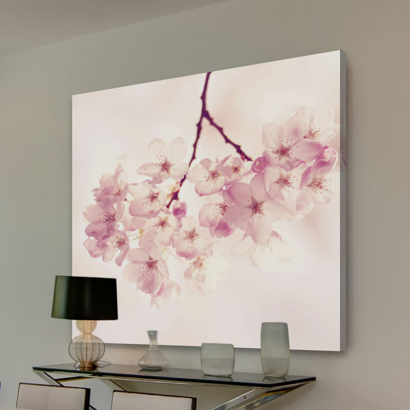 «Cherry Blossoms» par Sylvia Cook - impression sur toile tendue, H 18 po x l 18 po x 1,5 po