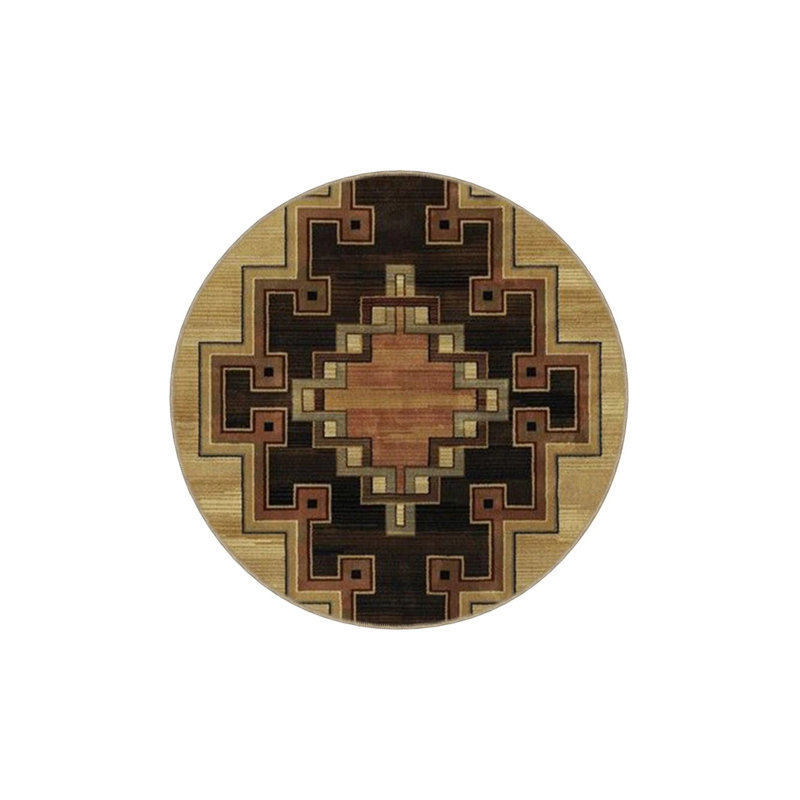 Beige Colored Themed Motif Ethnic Geometric Patterned Vintage Decorative Carpet, Runner 3'4" x 9'11"