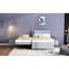 Lit plateforme tapissier gris avec lit gigogne maniable - Taille moderne en gris élégant. Bois de pin massif. Pas de sommier tapissier. Espace de détente
