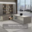 Bureau de direction ergonomique luxueux moderne en L avec rangement intégré et gestion de l'alimentation-2120123000-2145306771