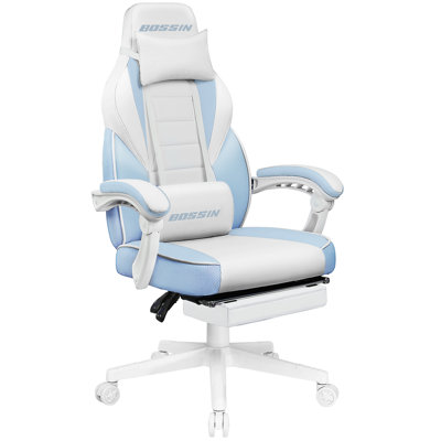 BOSSIN Gaming Chairs with Footrest, Ergonomic Computer Game Chairs with Lumbar Support