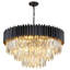 Luna Modern Tiered Matte  Black Crystal Chandelier-559560558-559560562-559560564