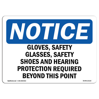 Notice - Gloves Safety Glasses Sign