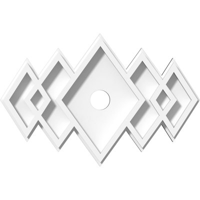 10"W x 6 5/8"H x 1"ID x 3"C x 1"P Zoe Architectural Grade PVC Contemporary Ceiling Medallion