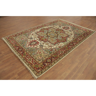 Geometric Traditional Indian Area Rug 6x9