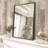 Amara Tempered Glass and Aluminum Alloy Framed French Cleat Mounted Wall Mirror-969131619