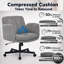 Chaise de travail grise en velours côtelé moderne à large assise avec accoudoirs rabattables à 5 positions, dossier inclinable, hauteur réglable et roulettes-1844865610