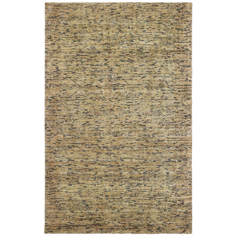 Tapis en laine / viscose doré / vert touffeté à la main Legends