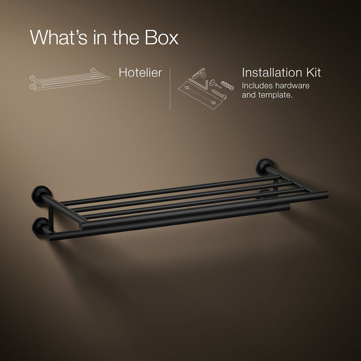Purist 24" Bracket Shelf, Matte Black